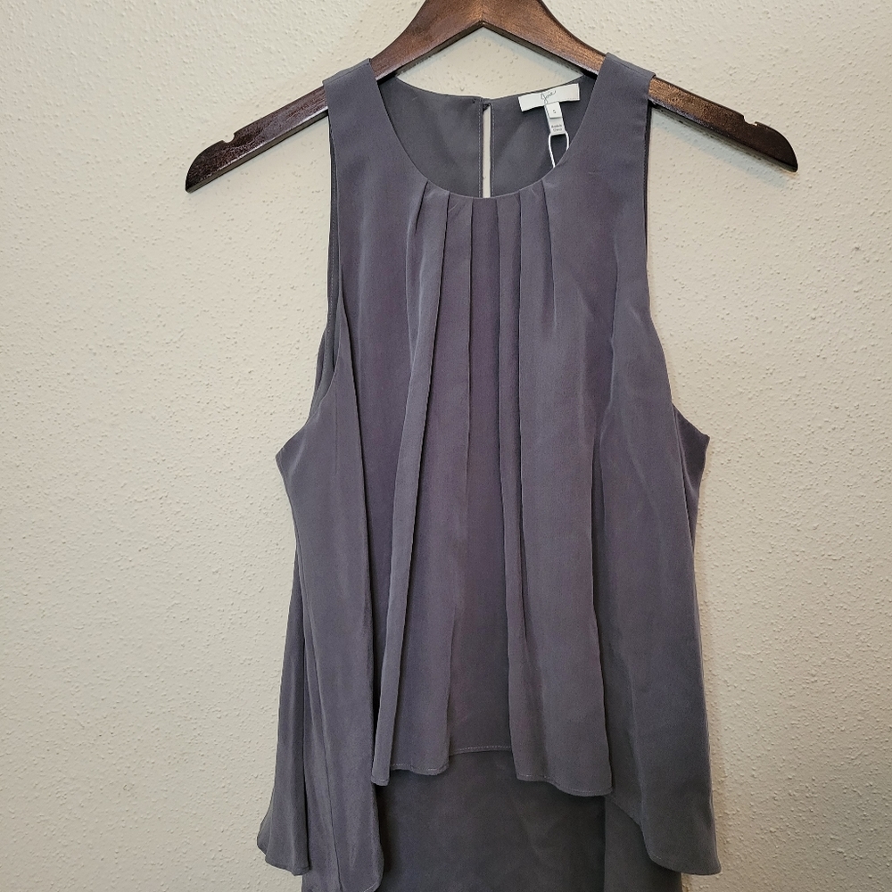 Joie Silk Grey Sleveless Fully Lined Dress